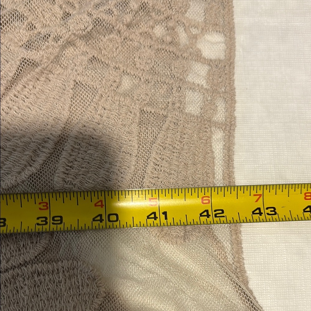Beige Lace Kimono Duster Sheer Boho Cover Up Lightweight - Picture 6 of 7